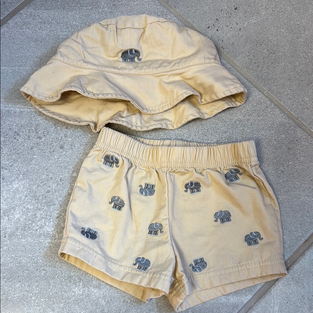 Starting out elephant shorts and hat
